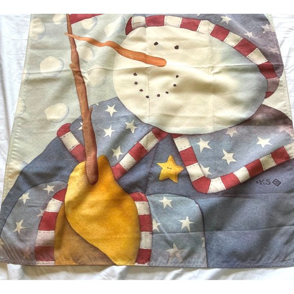 Patriotic Snowman Garden House Flag Christmas USA Toland Stars and Stripes - Picture 8 of 9